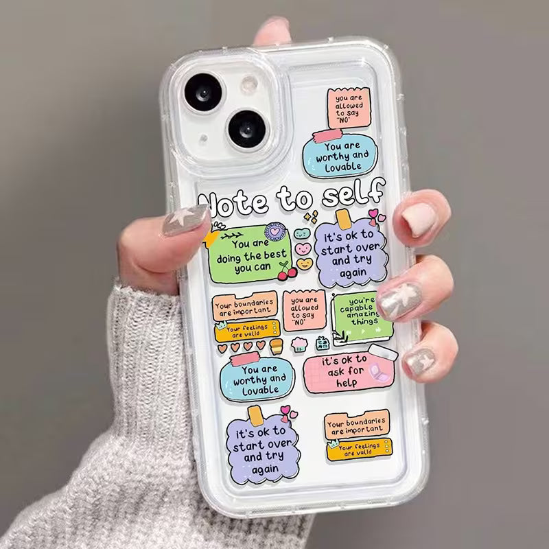 Cartoon Label Slogan Pattern Case