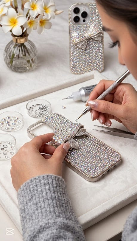 Blush Bow Sparkle Case (#RS-085)