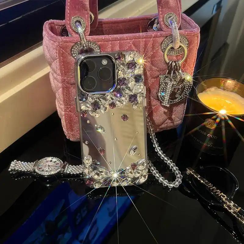 Mirror Rhinestone Fancy Case with Charm