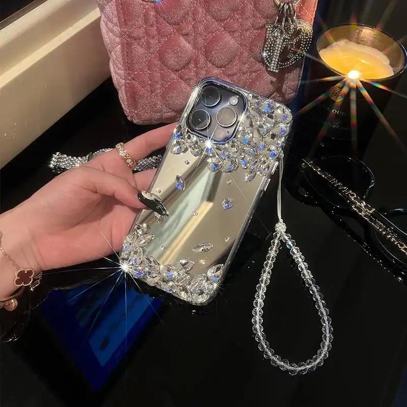 Mirror Rhinestone Fancy Case with Charm