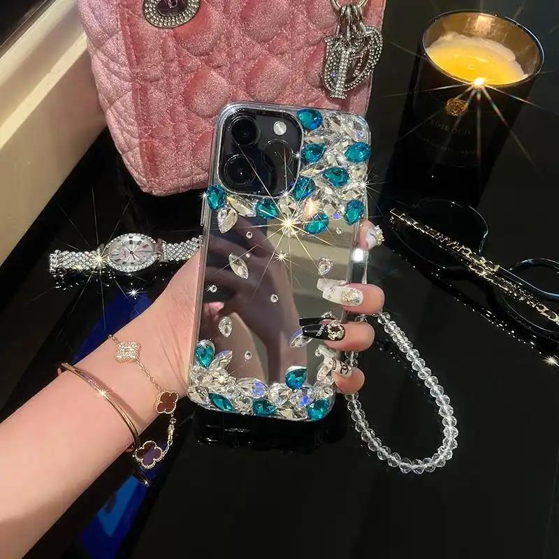 Mirror Rhinestone Fancy Case with Charm