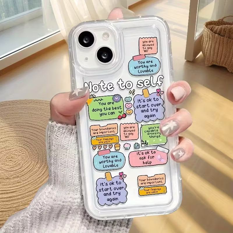 Cartoon Label Slogan Pattern Case