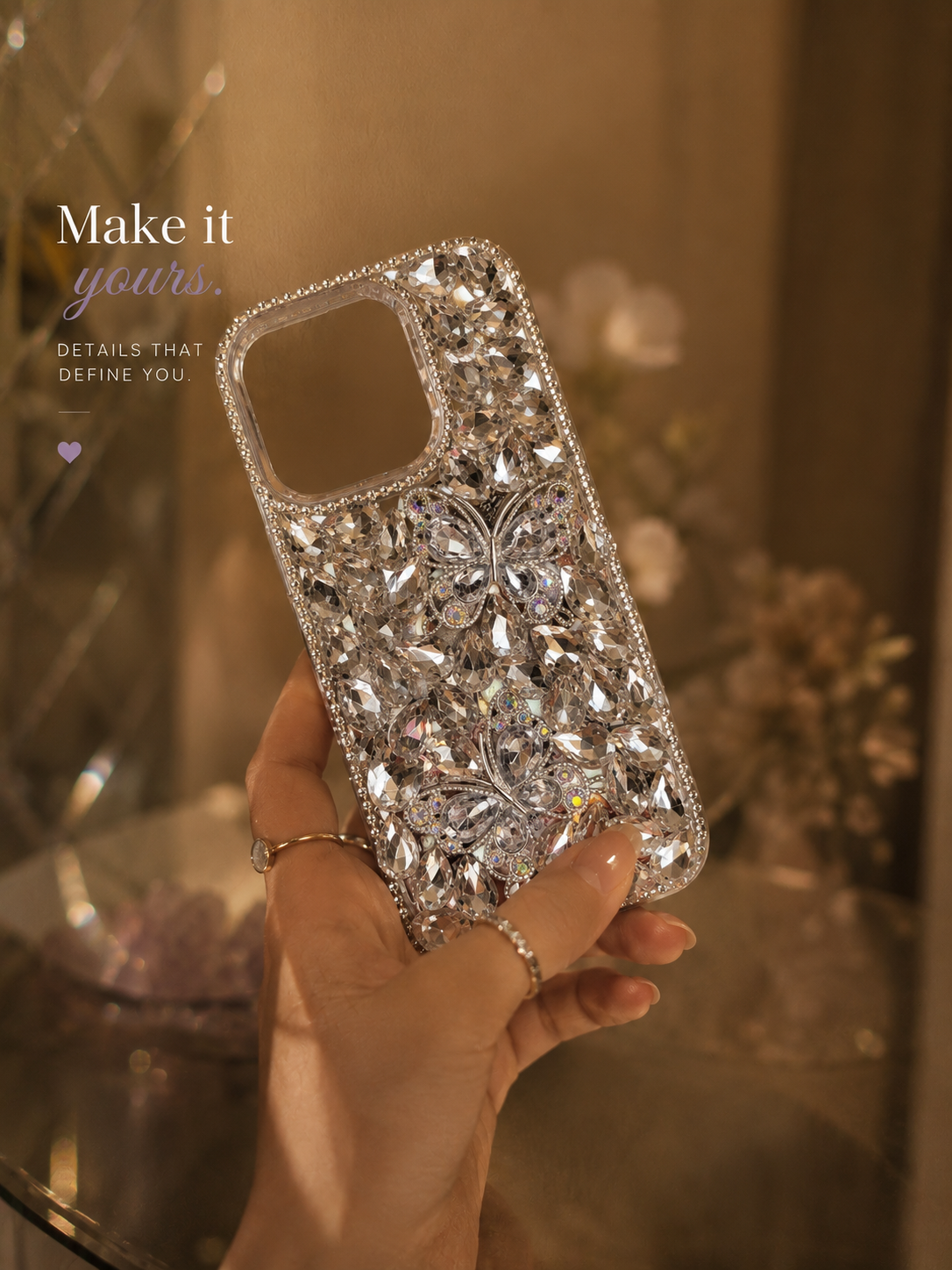 Butterfly Diamond Crystal Case (RS-105)