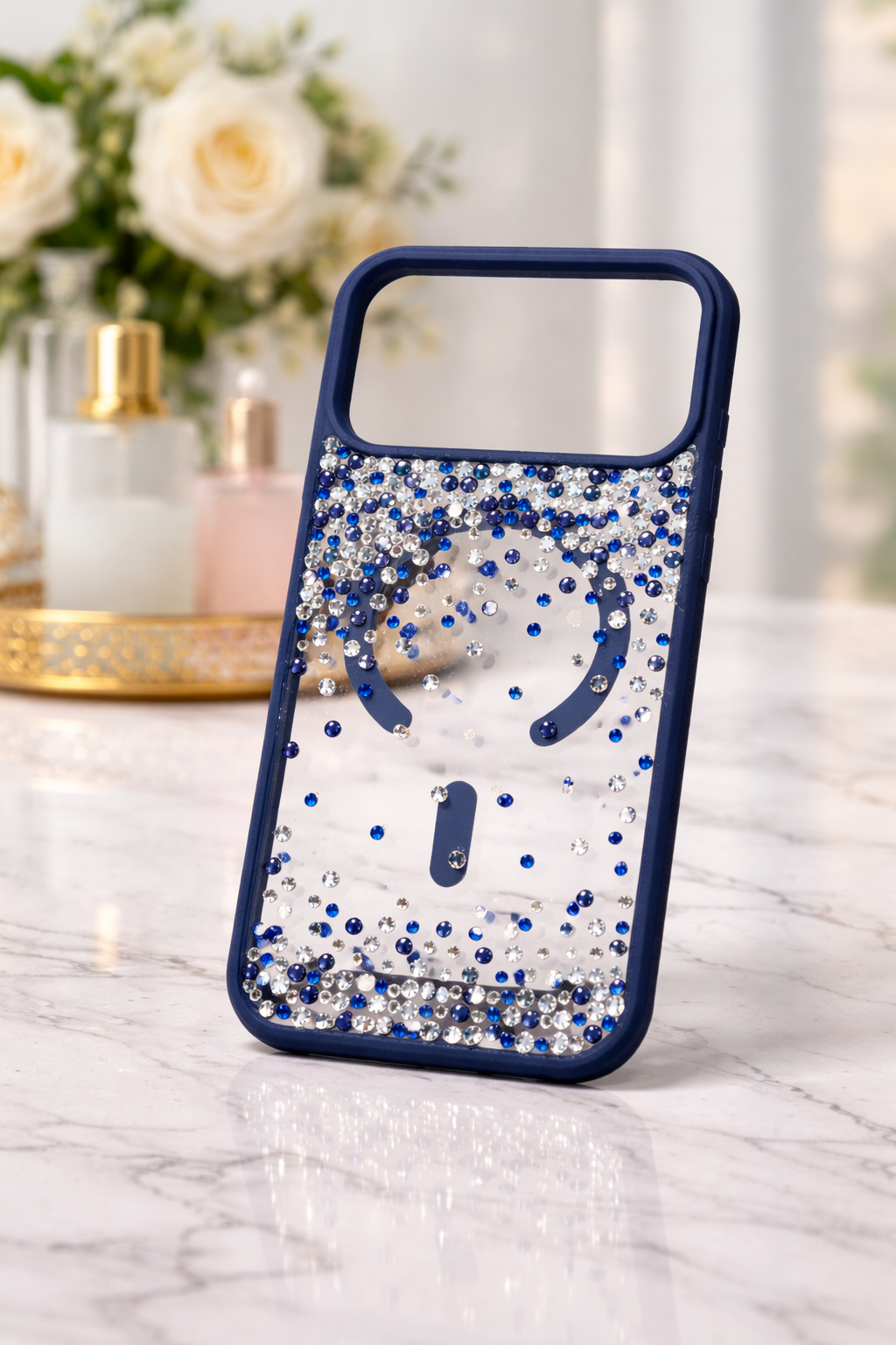 Titamium Blue Sparkle Rhine Stone Case (#RS-092)