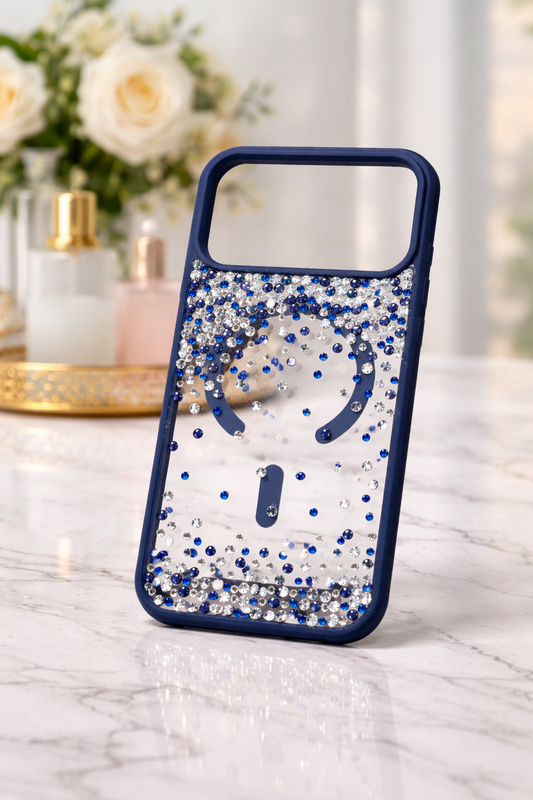 Titamium Blue Sparkle Rhine Stone Case (#RS-092)