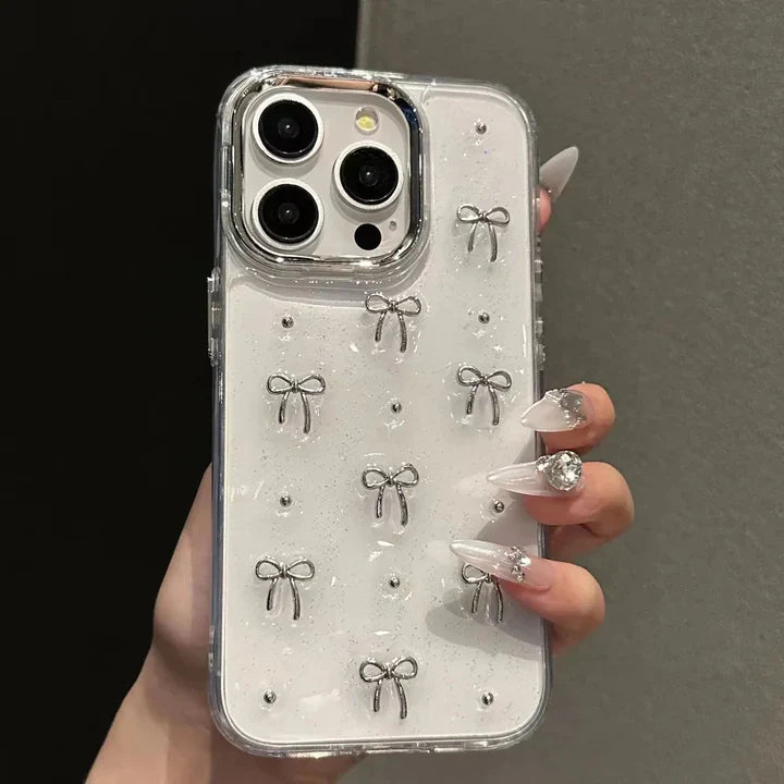 TRANSPARENT BOW SHIMMERY CASE