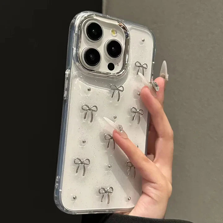 TRANSPARENT BOW SHIMMERY CASE