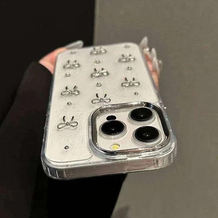 TRANSPARENT BOW SHIMMERY CASE