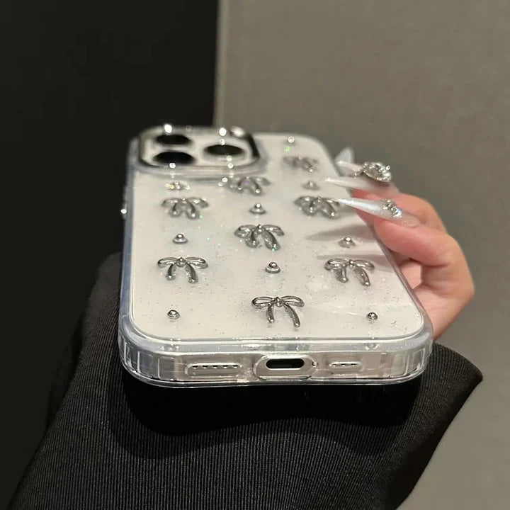 TRANSPARENT BOW SHIMMERY CASE