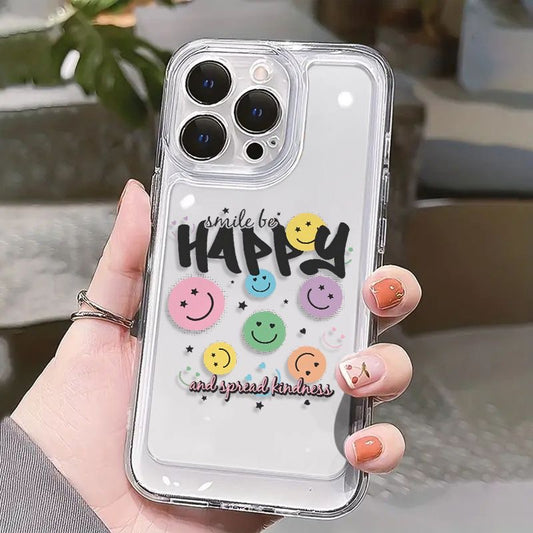 HappY Transparent  Printed Case