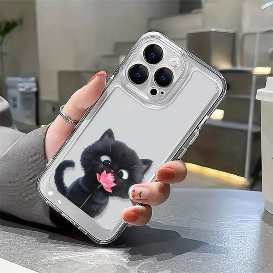 Black Kitten Transparent  Printed Case