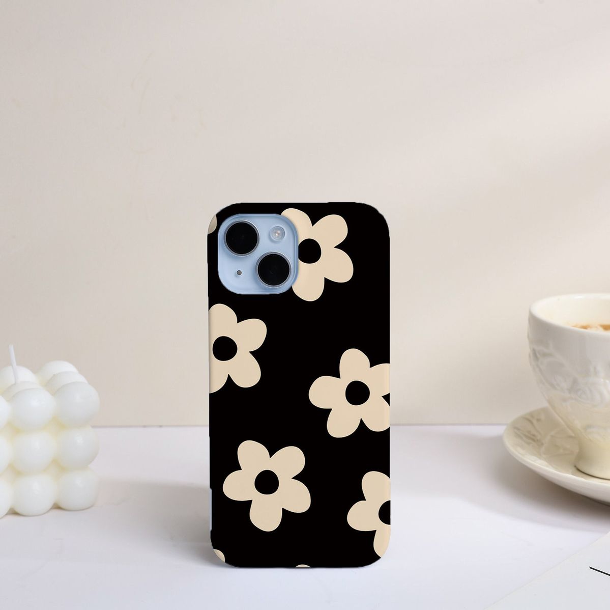 Black & White Floral Retro Phone Case