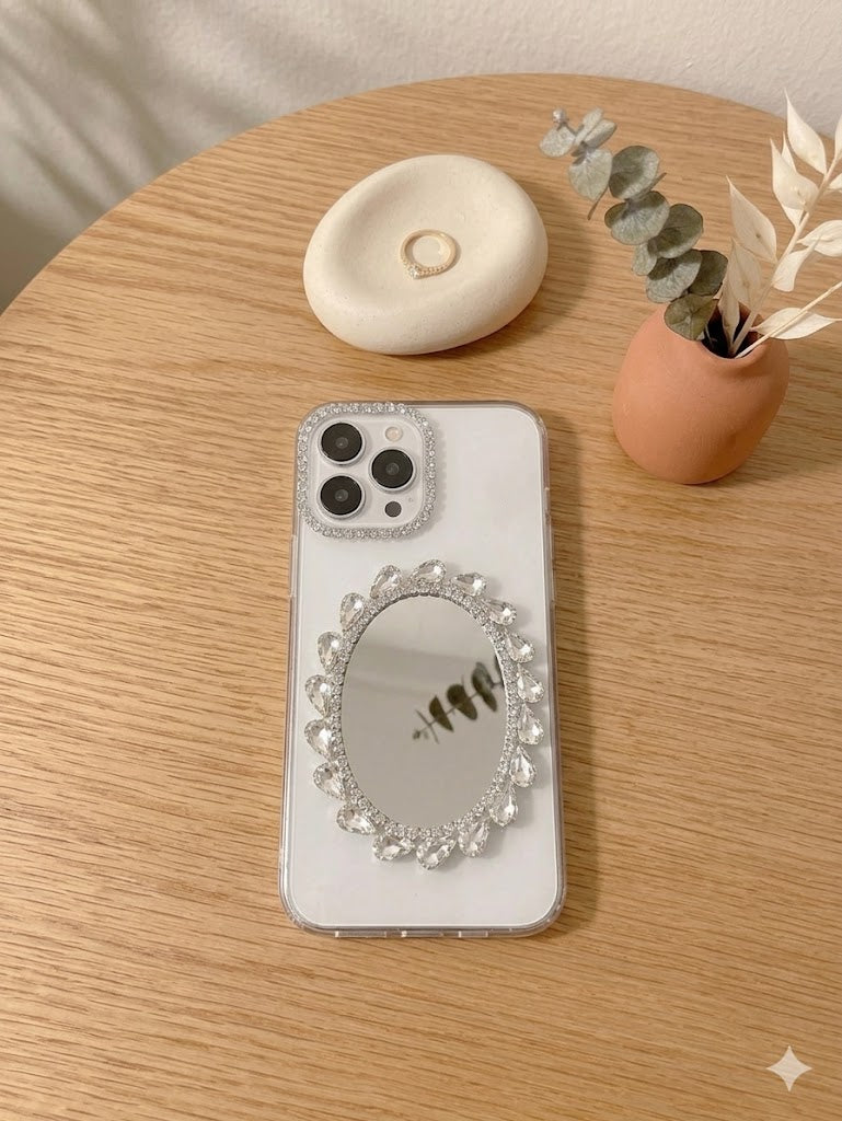 Round Mirror Stone Case (#RS-063)