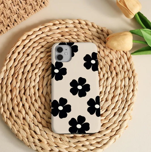 Simple Black Flowers Phone Case