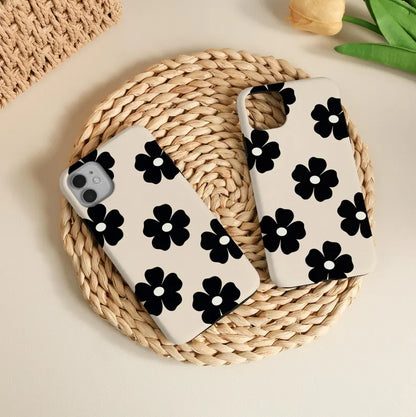 Simple Black Flowers Phone Case