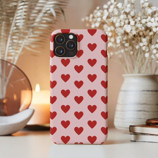 Red Heart Pattern Phone Case