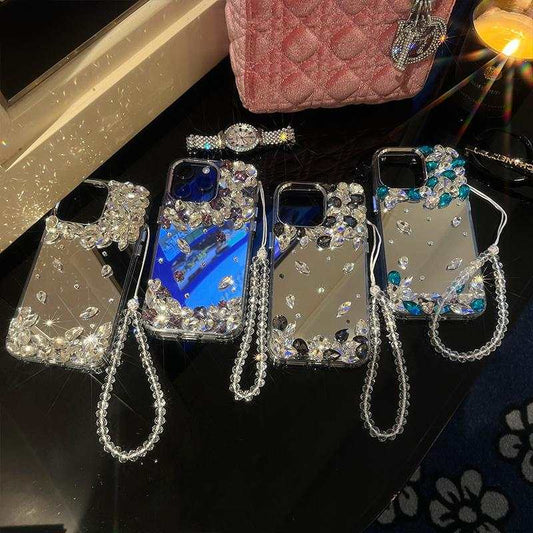 Mirror Rhinestone Fancy Case with Charm